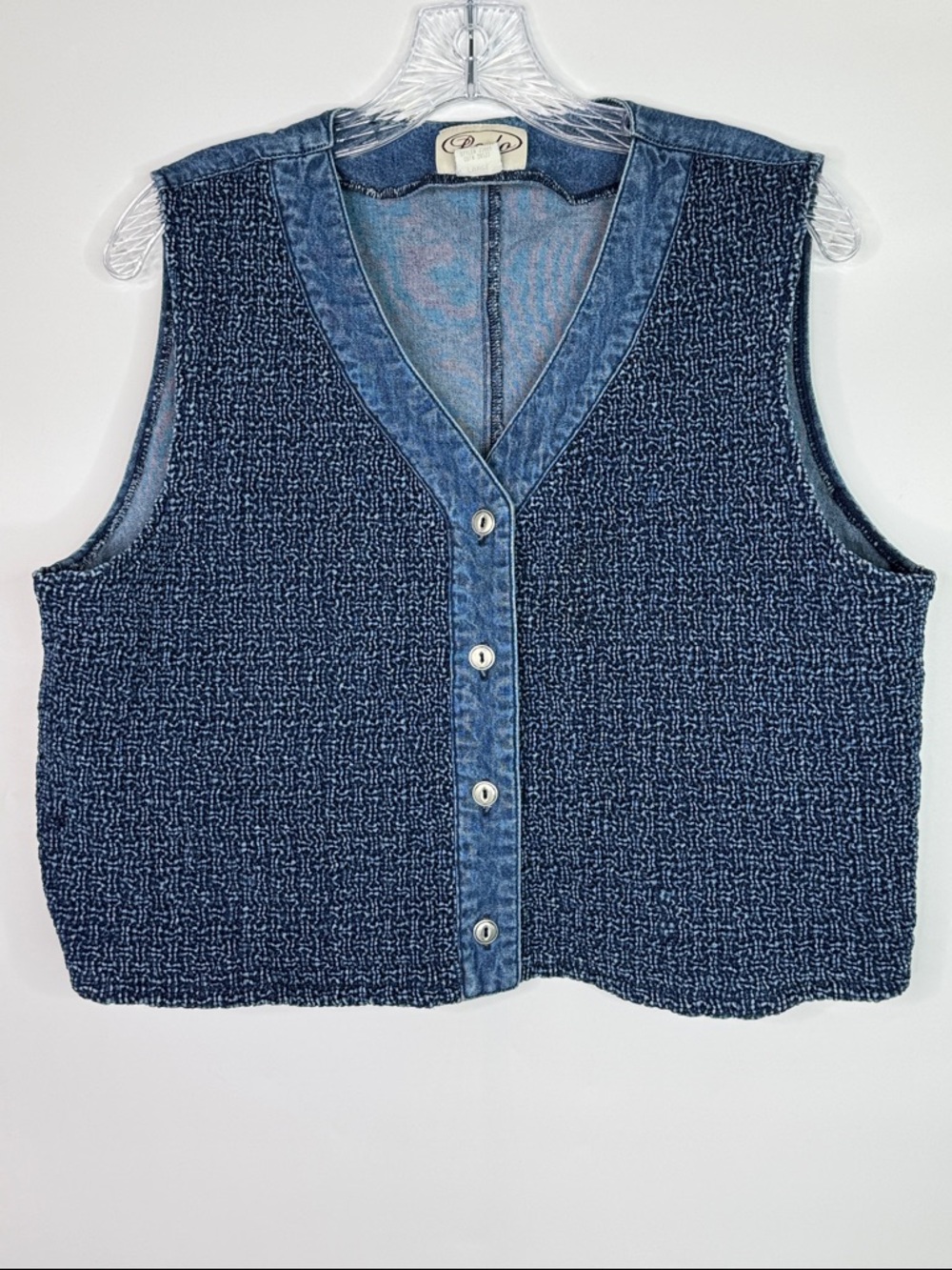 Vintage Pado Textured Button Vest Size Large